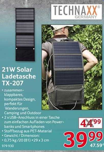 21W Solar Ladetasche TX-207
