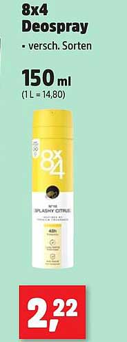 8x4 Deospray - verschiedene Sorten