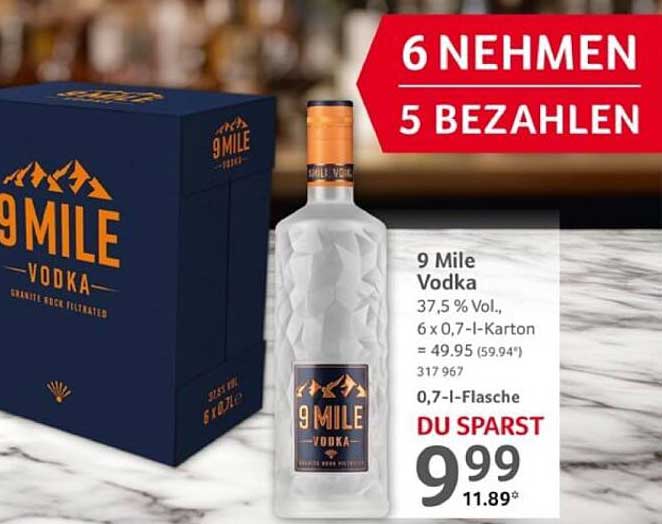 9 Mile Vodka - 6 Nehmen, 5 Bezahlen