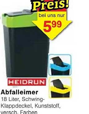 Abfalleimer mit Schwingdeckel von Heidrun - 18 Liter
