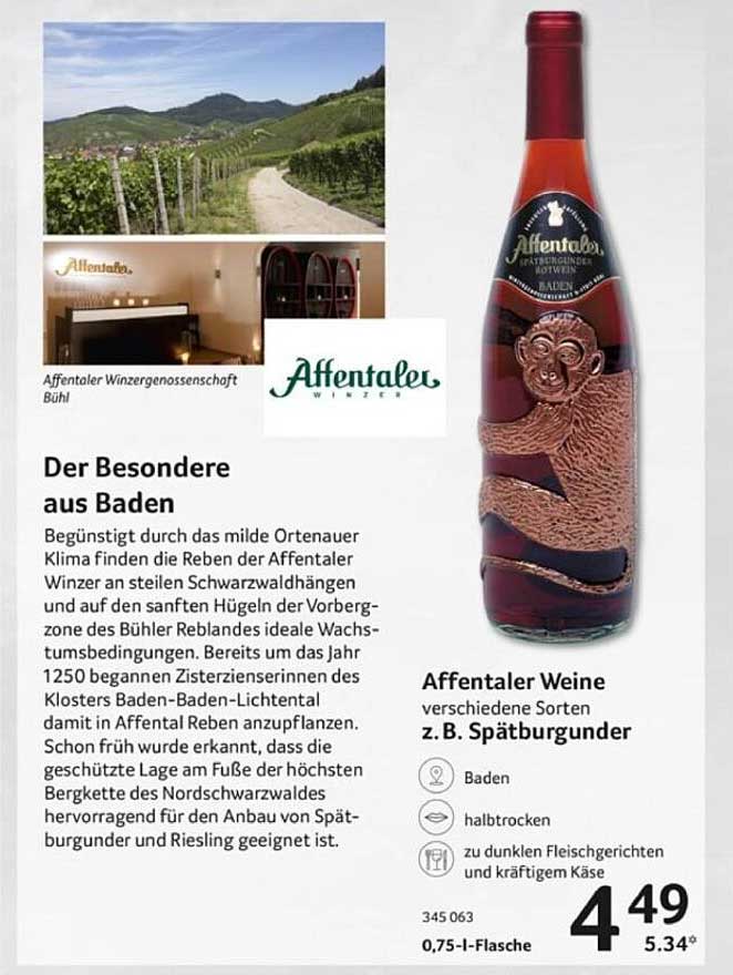 Affentaler Weine verschiedene Sorten z. B. Spätburgunder