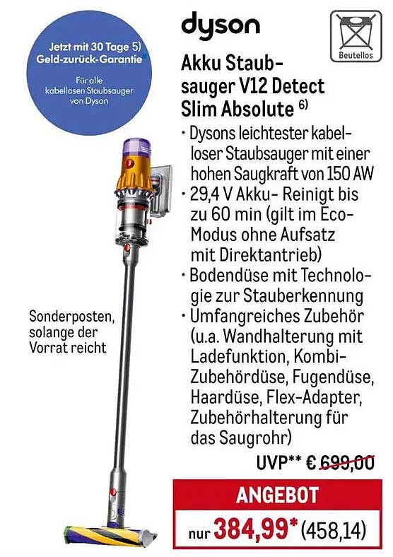 Akku Staubsauger V12 Detect Slim Absolute
