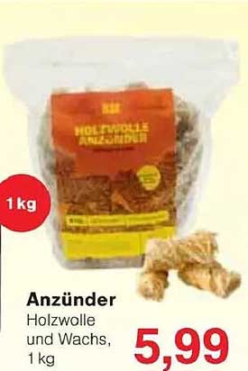 Anzünder Holzwolle und Wachs, 1 kg
