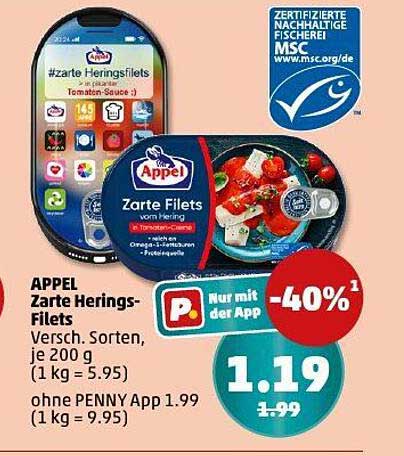 APPel Zarte Heringsfilets 200 g - Jetzt 40% günstiger!