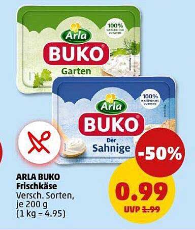 ARLA BUKO Frischkäse 200 g - Verschiedene Sorten