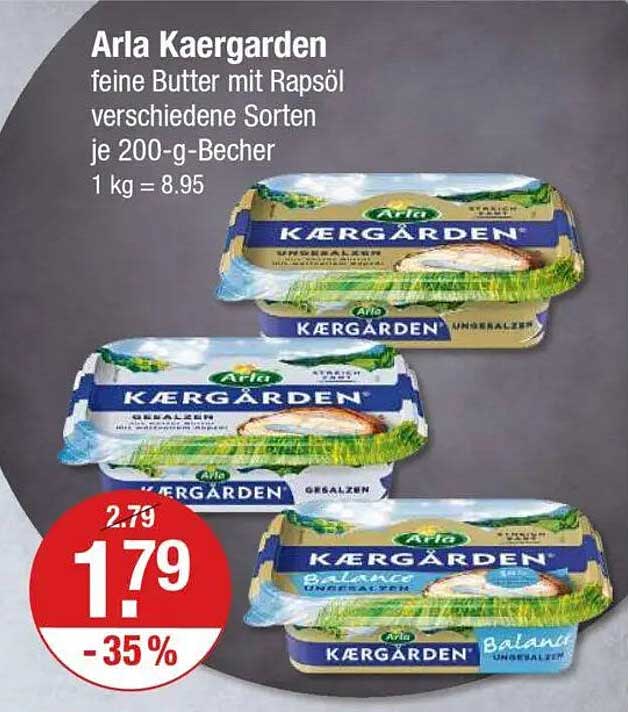 Arla Kaergarden feine Butter mit Rapsöl