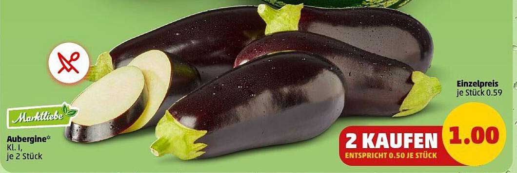 Aubergine Kl. I, je 2 Stück für 1,00 €