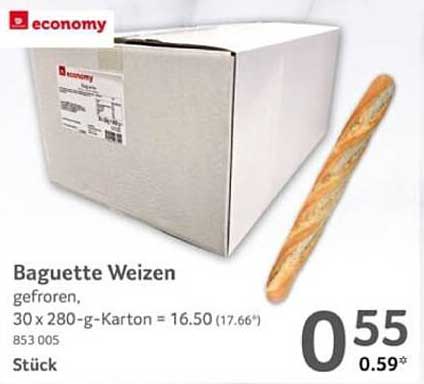 Baguette Weizen gefroren, 30 x 280-g-Karton