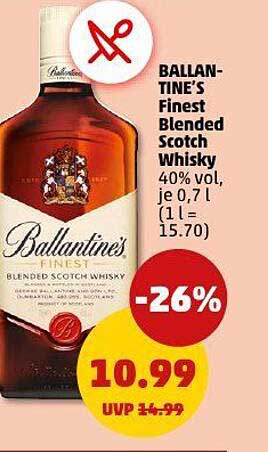 BALLANTINE'S Finest Blended Scotch Whisky 40% Vol, je 0,7 l