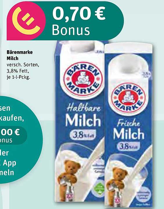 Bärenmarke Milch – Halbfare und Frische Milch, 1-Liter-Packung