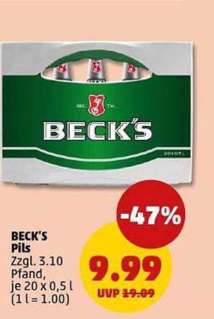BECK'S Pils – 20 x 0,5 l