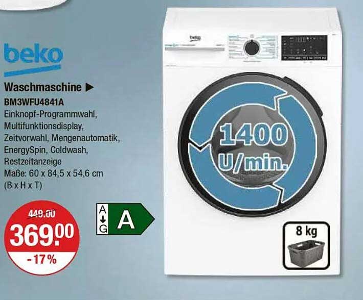 Beko Waschmaschine BM3WFU4841A