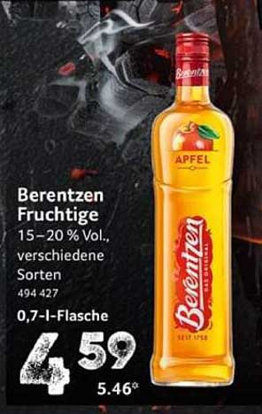 Berentzen Fruchtige 0,7-l-Flasche, Apfel, 15–20 % Vol.