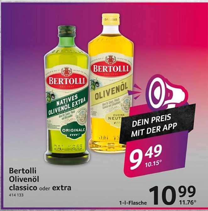Bertolli Olivenöl classico oder extra 1-l-Flasche