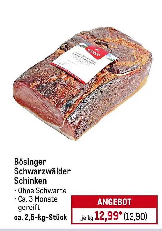 Bösinger Schwarzwälder Schinken - ca. 2,5-kg-Stück