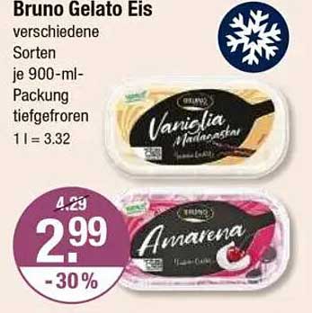 Bruno Gelato Eis - verschiedene Sorten je 900-ml Packung tiefgefroren