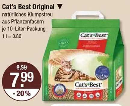 Cat's Best Original - natürliches Klumpstreu aus Pflanzenfasern