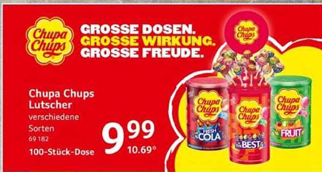 Chupa Chups Lutscher 100 Stück-Dose für nur 9,99 €