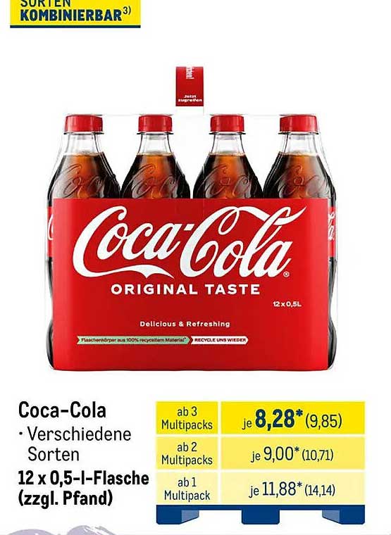 Coca-Cola 12 x 0,5-l-Flasche (verschiedene Sorten)