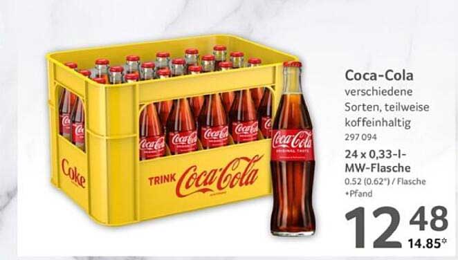 Coca-Cola 24 x 0,33 l - Erfrischung zum kleinen Preis!