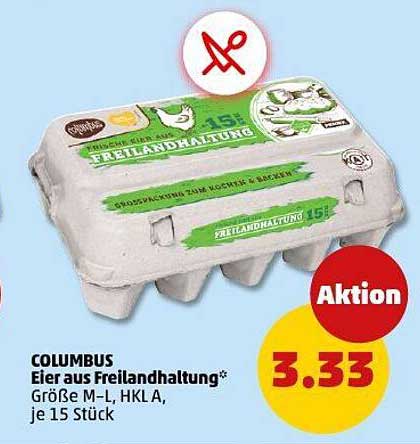 Columbus Eier aus Freilandhaltung 15 Stück