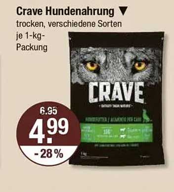 Crave Hundenahrung - Trockenfutter in verschiedenen Sorten je 1-kg-Packung
