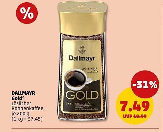 Dallmayr Gold* Löslicher Bohnenkaffee, je 200 g