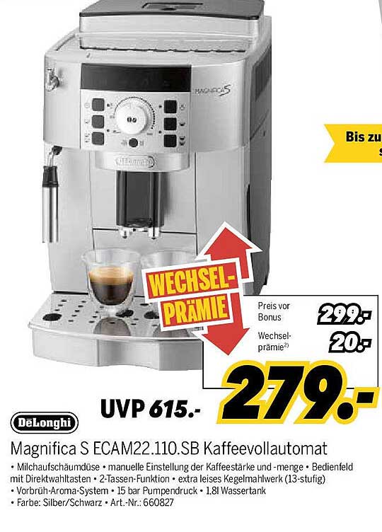 DeLonghi Magnifica S ECAM22.110.SB Kaffeevollautomat