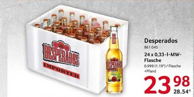Desperados Bier 24 x 0,33 l MW-Flasche