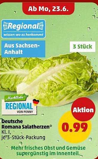 Deutsche Romana Salatherzen 3 Stück - Aktionspreis 0,99 Euro