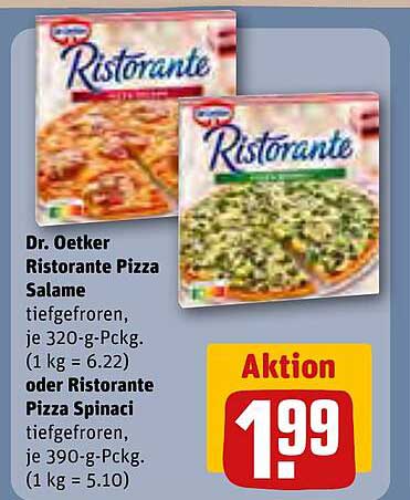 Dr. Oetker Ristorante Pizza Salame oder Pizza Spinat - Aktionsangebot