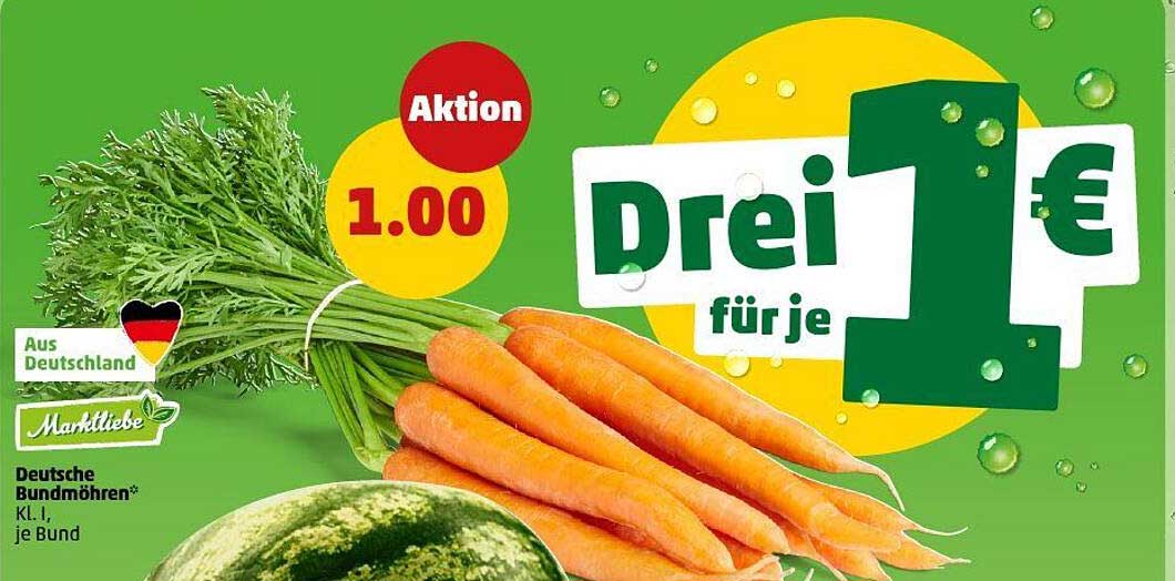 Drei Bund Möhren für je 1 €