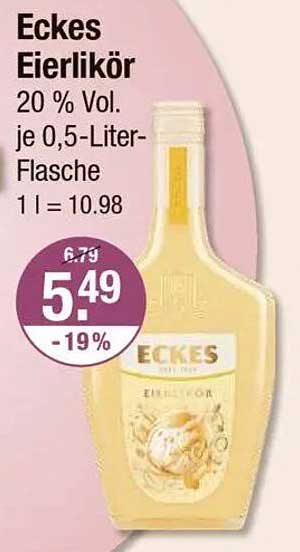 Eckes Eierlikör 0,5-Liter-Flasche - 20 % Vol.