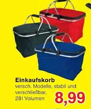 Einkaufskorb - Verschiedene Modelle, stabil und verschließbar, 28l Volumen