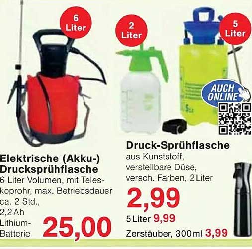 Elektrische (Akku-) Drucksprühflasche 6 Liter