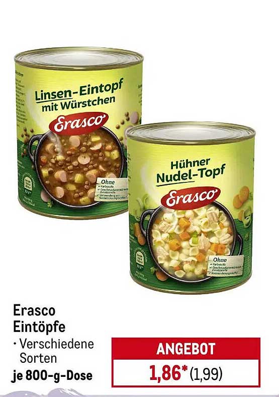 Erasco Eintöpfe - Verschiedene Sorten je 800-g-Dose