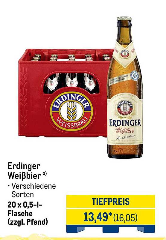 Erdinger Weißbier 20 x 0,5-Liter-Flasche