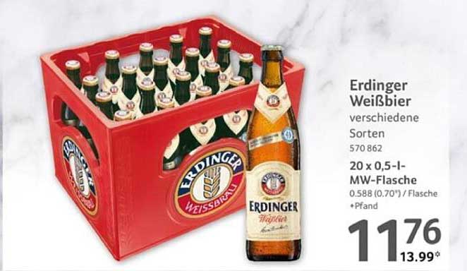 Erdinger Weißbier 20 x 0,5-Liter-MW-Flasche