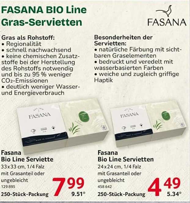 FASANA BIO Line Gras-Servietten