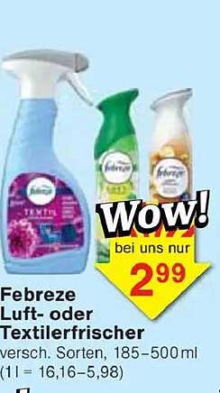Febreze Luft- oder Textilerfrischer, verschiedene Sorten, 185-500ml