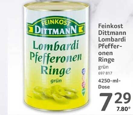 Feinkost Dittmann Lombardi Pfefferonen Ringe 4250 ml Dose
