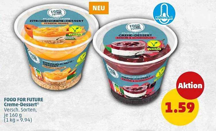 FOOD FOR FUTURE Creme-Dessert, verschiedene Sorten, je 160 g