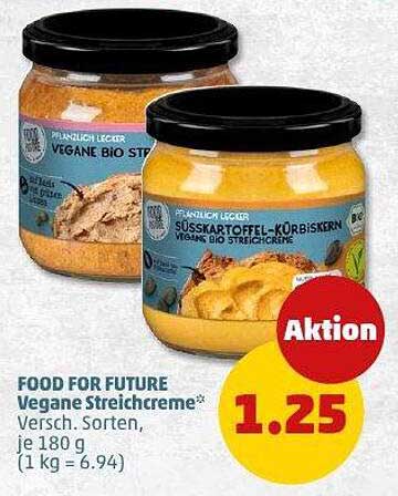 FOOD FOR FUTURE Vegane Streichcreme, verschiedene Sorten, je 180 g
