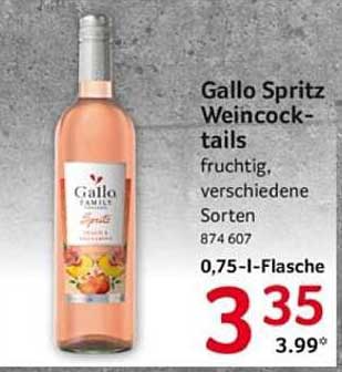 Gallo Spritz Weincocktails - fruchtig, verschiedene Sorten