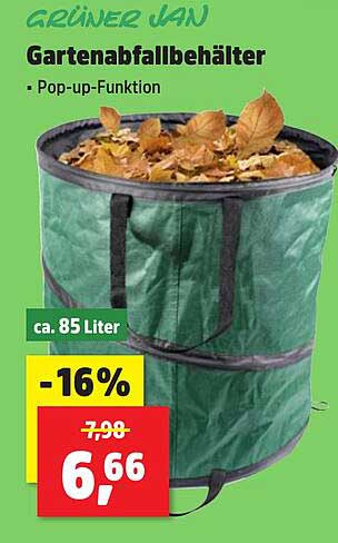 Gartenabfallbehälter - Pop-up-Funktion