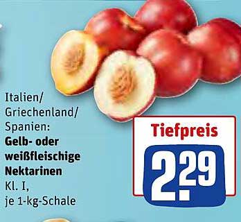 Gelb- oder weißfleischige Nektarinen, je 1-kg-Schale