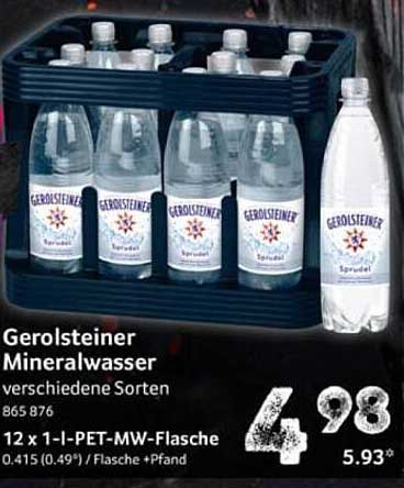 Gerolsteiner Mineralwasser - 12 x 1,0 l PET-Flasche