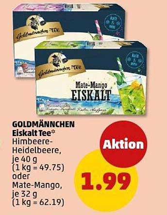 GOLDMÄNNCHEN Eiskalt Tee - Himbeere-Heidelbeere und Mate-Mango