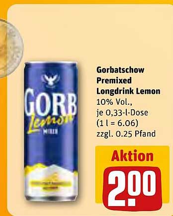Gorbatschow Premixed Longdrink Lemon 10% Vol.