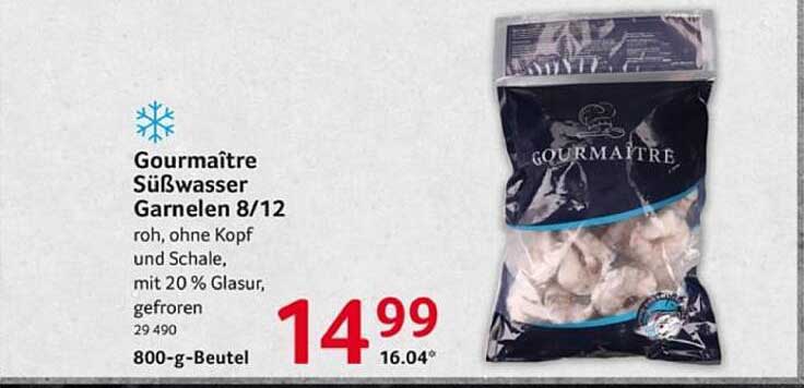 Gourmaître Süßwasser Garnelen 8/12, roh, ohne Kopf und Schale, gefroren